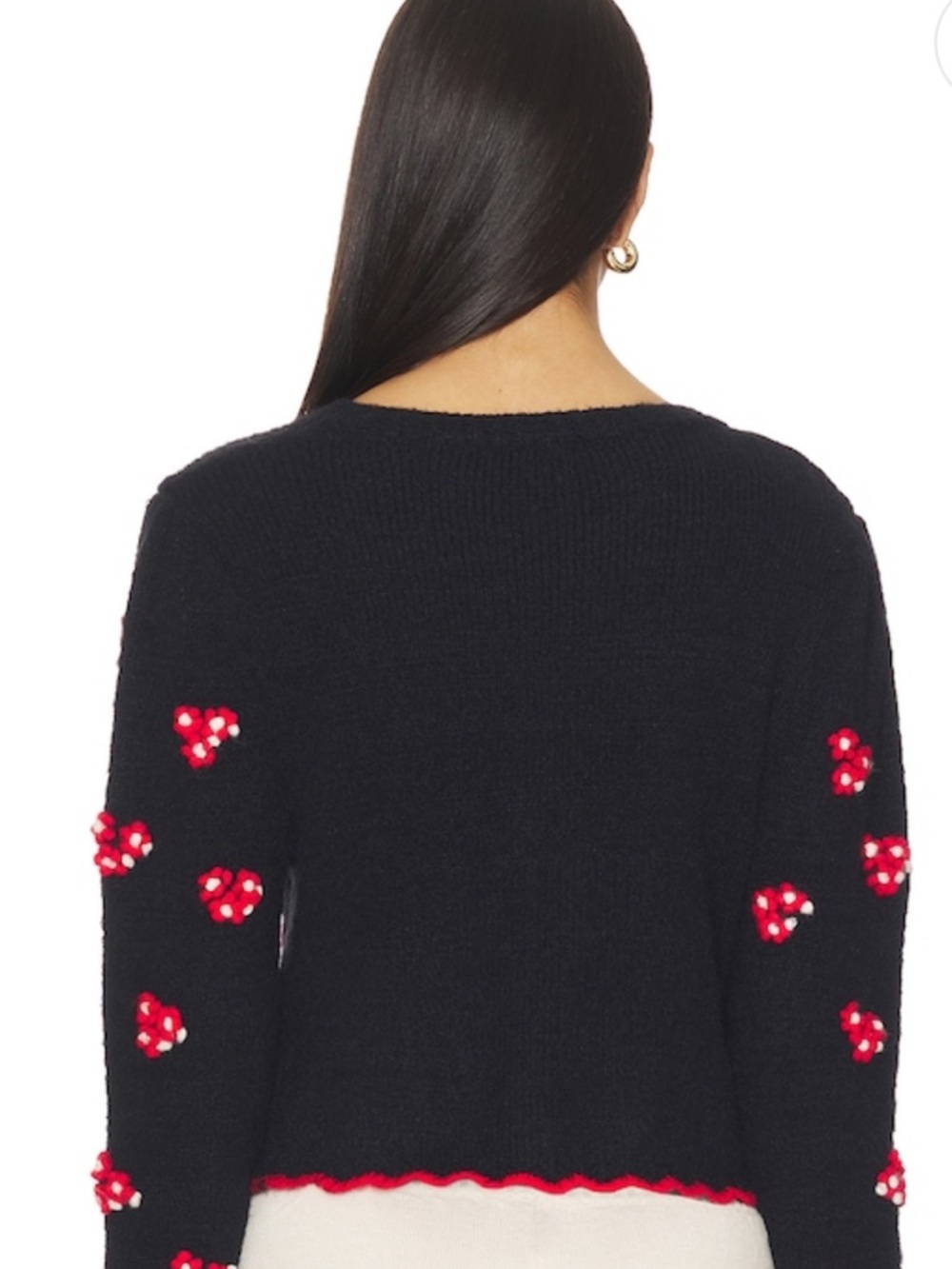 Free People Nonna Sweater XS Midnight Bloom Floral Cardigan Navy & Red - Picture 3 of 11